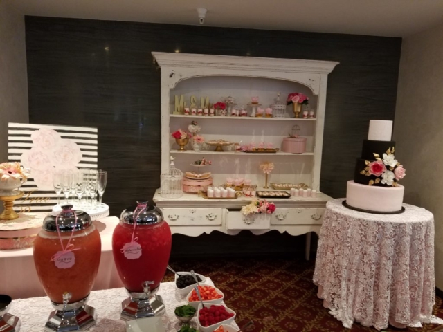 A beautiful cake set up ar Pierre Garden Restaurant and event venue